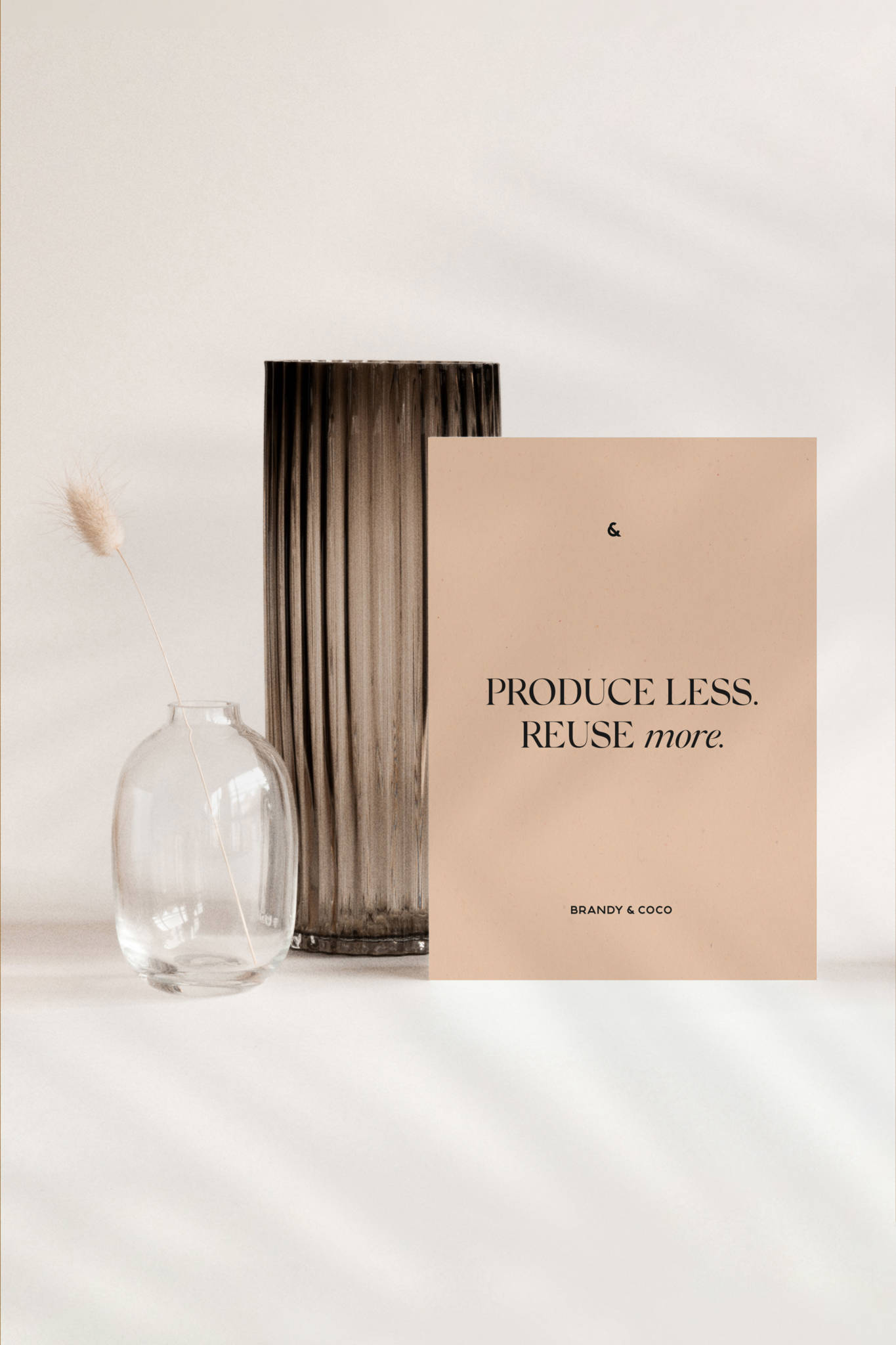 produce less reuse more post card